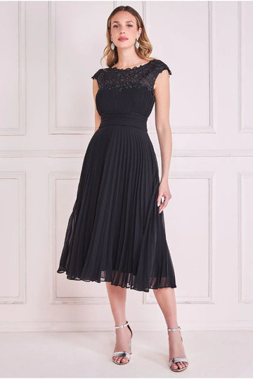 Crochet & Pleated Top Midi Goddiva